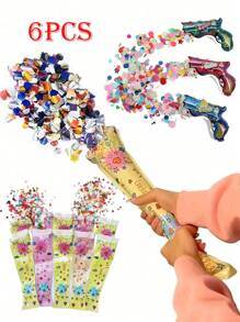 6 peças - Tubo de Fogos de Artifício Inflável Automático de 33 cm, Balão de Confete, Vara de Fogos de Artifício, Pacote de Fogo de Artifício, Decoração de Festa de Aniversário, Casamento, Suprimentos para Festa - Cores e Estilos Aleatórios - Multicolorido - Visão 6