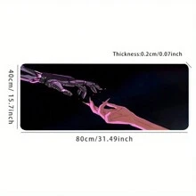 1 szt. Czarna mechaniczna duża podkładka pod mysz do gier, podkładka pod klawiaturę komputera, dotykająca palców, gumowa, antypoślizgowa podkładka biurowa, akcesoria do biur, gier, prezentów, rozmiar 35,4 x 15,7 cala, podkładka pod mysz do gier na powrót do szkoły