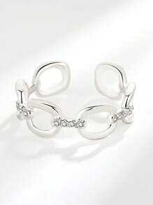 GAGAFEEL 1pc Niche Design, Fashionable S925 Sterling Silver Open Ring Suitable For Women To Wear Daily