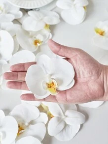 1 cái/6 cánh hoa lan, đầu hoa lan giả PU Real Touch 3,9in, đầu hoa lan bướm giả số lượng lớn dùng để trang trí bó hoa cưới, đồ thủ công tự làm, đạo cụ chụp ảnh tiệc cô dâu, trang trí lễ hội, ngày lễ tình nhân, quà tặng sinh nhật, tốt nghiệp E-I-D - trắng - Xem 5