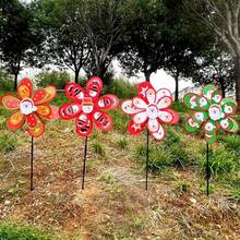 Gran juguete molino de viento de doble capa para exteriores, decoración de jardín, escenario de parque, área escénica, boda, publicidad, eventos, festivales y regalos - Multicolor - Ver 6