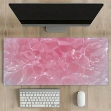 Rosa Flüssigwasser Wellenmuster Mauspad Groß Gaming Mauspad mit Gummisockel und rutschfester HD-Oberfläche Schreibtischunterlage, ideal als Geschenk für Frauen und Mädchen, Computer- und Büroartikel, Schulbedarf, Schulstart