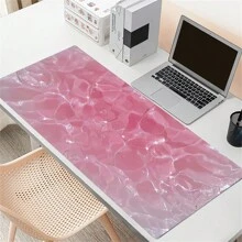 Rosa Flüssigwasser Wellenmuster Mauspad Groß Gaming Mauspad mit Gummisockel und rutschfester HD-Oberfläche Schreibtischunterlage, ideal als Geschenk für Frauen und Mädchen, Computer- und Büroartikel, Schulbedarf, Schulstart
