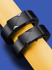 1 pieza/2 piezas/3 piezas Cinturón con hebilla automática para hombres, diseño sin dientes, adecuado para uso al aire libre, trajes casuales y un imprescindible para hombres. Verano, escuela, otoño, Halloween