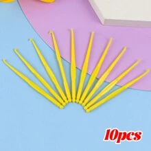 5/10pcs Plastic Colorful Small Crochet Hooks, Rainbow Rubber Band Weaving Accessories, Crochet Bracelet Weaving Hooks, Holiday & Daily DIY Craft Tools