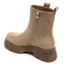Fashionable Versatile Casual Thick Sole Ankle Boots - Khaki - View 5