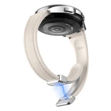 Leather Strap With Magnetic Clasp For  Galaxy Watch 4/5/6 40/44mm-45mm Watch Classic 43-47mm - Rượu sâm banh - Xem 6