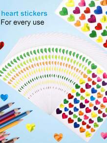 690pcs-Valentine's Day Holographic Rainbow Heart Stickers, Valentine's Day Gift Decoration Small Stickers For Reward, Sparkly Holographic Stickers, Glitter Foil Stickers For Behavior Reward Chart And DIY Decoration For Reward, Behavior Chart, Student Planner