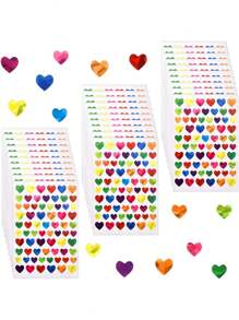 690pcs-Valentine's Day Holographic Rainbow Heart Stickers, Valentine's Day Gift Decoration Small Stickers For Reward, Sparkly Holographic Stickers, Glitter Foil Stickers For Behavior Reward Chart And DIY Decoration For Reward, Behavior Chart, Student Planner