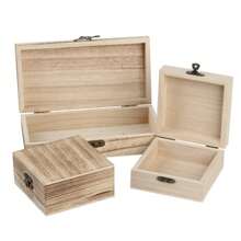 1pc Wooden Storage Box, Flip Cover Paulownia Wood Box, Simple Jewelry Box, Desktop Organizer Box, Tea Caddy, Wooden Box, Wooden Storage Box With Drawer, Gift Box, Suitable For Jewelry, Art Crafts, DIY Hobbies And Home Storage Sun Travel Cool Back To School - Multicolor - View 1