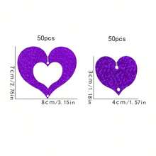 100pcs Purple Heart Shaped Balloon Pendants, Party Decorations, Birthday Celebration Hanging Decor, Room Decoration - Purple - View 7