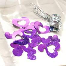 100pcs Purple Heart Shaped Balloon Pendants, Party Decorations, Birthday Celebration Hanging Decor, Room Decoration - Purple - View 3
