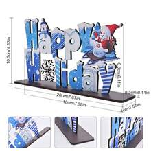 1 Stück frohes Feiertag Tisch Dekorations Schild Weihnachtsbaum Frohe Weihnachten Holz Patchwork Tisch Ornament für Winter Heim Zimmer Wohnzimmer Büro Küche Fensterbank Dekoration, Geschenk für Mama, Weihnachtsgeschenk, Feiertagsgeschenk, Wintergeschenk