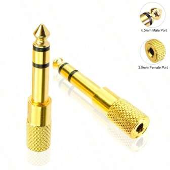 6.5mm Male To 3.5mm Female Audio Adapter Converter, Microphone MIC To Amplifier, Stereo Audio Jack Adapter For Guitar Amplifier, Headphones, Speakers