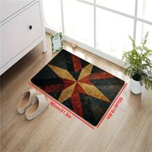 1pc Colorful Retro Geometric Square Pattern Rug,Modern Patchwork Design Soft Non-Slip Area Carpet,Suitable For Outdoor,Entryway,Living Room,Bedroom,Laundry Room,Bathroom,Game Room,Machine Washable Decorative Mat,Home Decor For Gifts Birthday Graduation - Multicolor - View 14