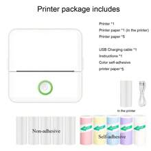 Imprimante d'autocollants mini, imprimante thermique de poche avec papiers thermiques, imprimante portable Notebuddy pour notes d'étude, DIY, scrapbooking, journal, mémo, liste, imprimante d'autocollants sans encre pour téléphone et tablette, impression sur le pouce, cadeaux pour la rentrée scolaire, Halloween, Thanksgiving, Noël, anniversaire et autres occasions spéciales, connexion avec l'application "Tiny Print"