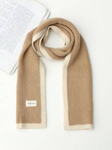 1 pieza Bufanda de punto de unicolor simple para niños, colores caramelo, cálida y adecuada para uso diario en otoño/invierno - A - Ver 5