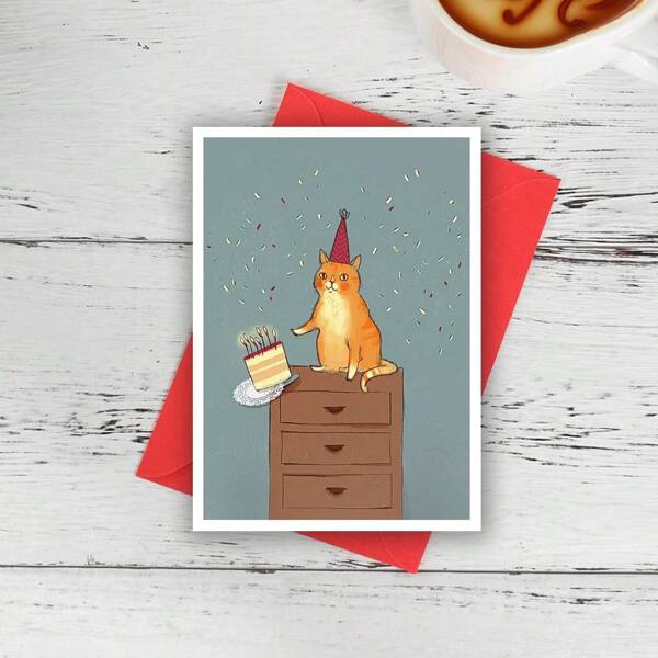 Funny Happy Birthday Card, Cute Funny Card For Cat Lovers, For Husband, Boyfriend, Girlfriend, Wife, Her, Best Friend, Interesting Gifts, Unusual Items