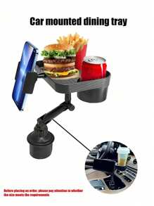 1pc Car Meal Tray Holder Drink Cup Stand Organizer - Black - View 5
