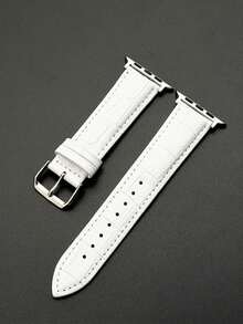 1 件男女时尚皮革表带白色竹制智能手表表带兼容 Apple Watch 表带 Apple Watch 42mm 38mm 40mm 41mm 44mm 45mm 49mm 时尚智能手表替换 Apple Watch 表带适用于 Series Ultra2 Ultra SE2 SE 9 8 7 6 5 4 3 2 1 适合女性男性作为返校学生的礼物 - 白色 - 查看 3