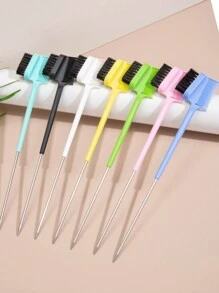 WANMEI 1 Pc Dual-Sided Edge Control Brush And Precision Tail Comb - Multifunctional Hairstyling Tool - Multicolor - View 4