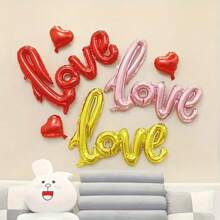 1pc 110cm*64cm Love Letter Shaped Foil Balloon, Valentine's Day/Wedding Party/Celebration Back To School Valentine's Day