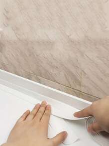 1 pieza de cinta sellante de silicona impermeable, resistente al moho, cortable, tira de sellado de pared, relleno de grietas en bordes de fregaderos y encimeras