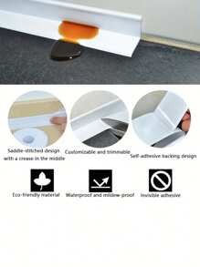 1 pieza de cinta sellante de silicona impermeable, resistente al moho, cortable, tira de sellado de pared, relleno de grietas en bordes de fregaderos y encimeras