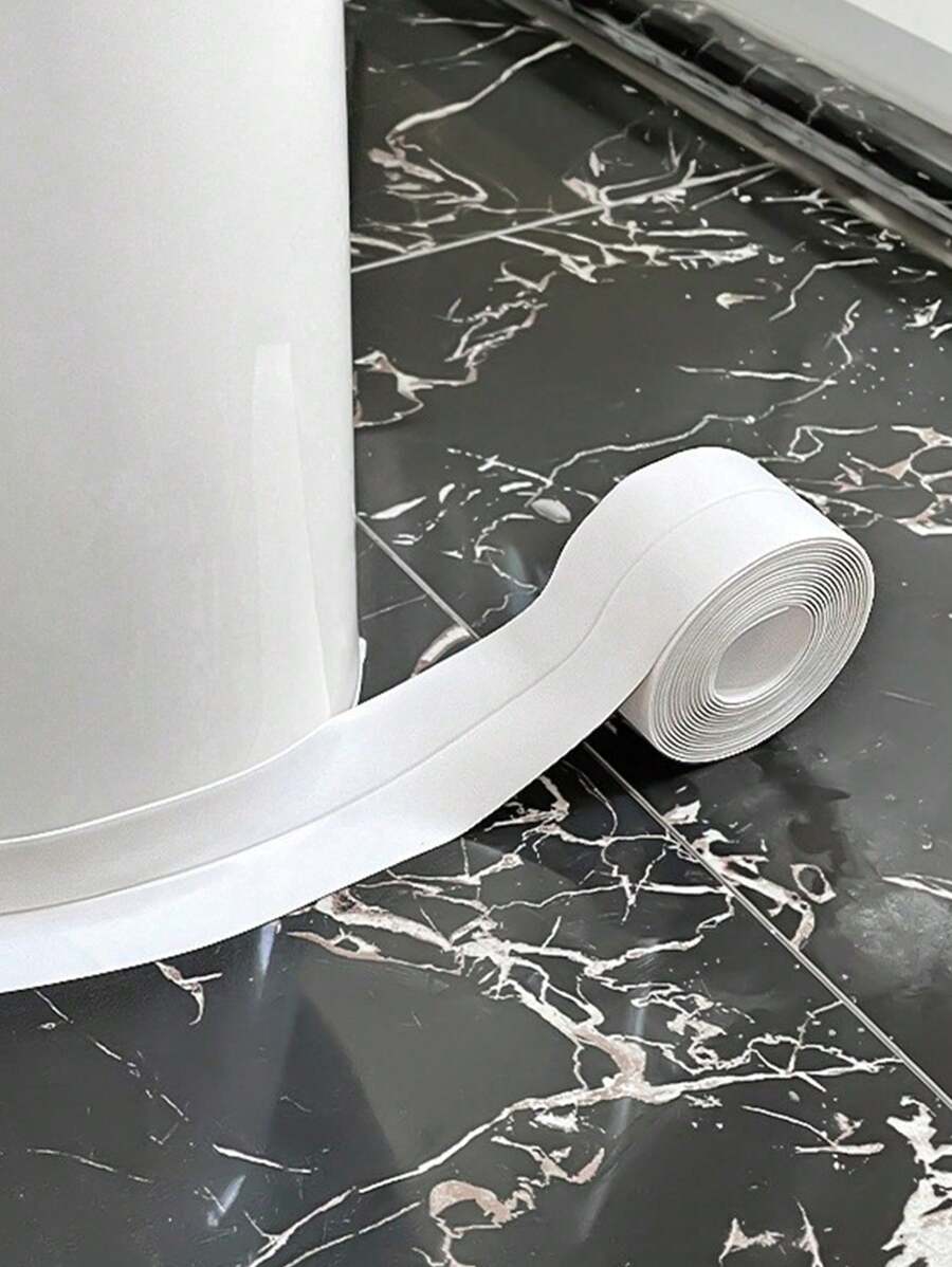 1 pieza de cinta sellante de silicona impermeable, resistente al moho, cortable, tira de sellado de pared, relleno de grietas en bordes de fregaderos y encimeras