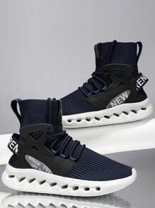 Men's High-Top Breathable Anti-Slip Versatile Casual Fashion Sneakers, Suitable For Teens, Summer Casual, Outdoor Athletic, Vacation Travel, Graduation Gifts, Or Birthday Dress Accessories - Multicolor - View 11