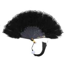1pc Artificial Feather Fan Dance Performance Fan Elegant Handheld Vintage Fan Best Gifts - Multicolor - View 13
