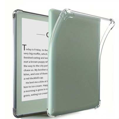Przezroczyste etui ochronne Apple kompatybilne z 6,8-calowym Kindle Paperwhite (11. generacja, 2021) / 6-calowym Kindle (11. generacja, 2022) / Kindle (11. generacja - wydanie w 2024 r.) (6 cali) / 7-calowym Paperwhite (2024), Colorsoft Signature Edition/Kindle 10. generacji 2018/Kindle 10. generacji 2019/Oasis 10., etui antyupadkowe, pełne pokrycie, miękka powłoka silikonowa