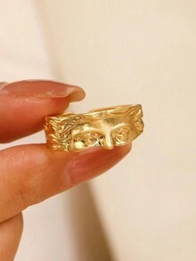 1 chiếc nhẫn Venus cá nhân hóa, thiết kế nhẫn 3D kim loại Punk phóng đại, kích thước có thể điều chỉnh phù hợp để đeo hàng ngày cho phụ nữ - Nhẫn sao Kim - Xem 11