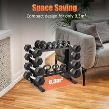 Compact Dumbbell Rack Heavy Duty Dumbbell Rack Dumbbell Rack Weight Storage Rack Compact Gym Storage Rack Kettlebell Rack Multi-Tier Weight Rack Home Fitness Racks - Black - View 6