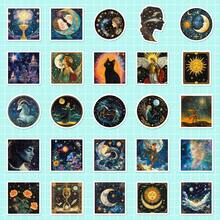 50 张美学贴纸，神秘夜空星座贴纸包，适用于水瓶派对装饰笔记本剪贴簿手提箱手机壳装饰，乙烯基防水美容贴纸，散装，适合青少年成人 - 彩色 - 查看 3
