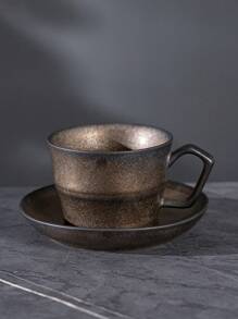 1pc Marbling Latte Art Coffee Cup, Style Ceramic Mug, Suitable For Home And Office Use, Easy To Clean, Ideal For Holiday Gifts To Classmates And Colleagues Back To School