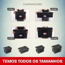 Kit With 6 Plastic Multipurpose Organizer Boxes 56 Liters With Lid - 黑色 - 查看 5