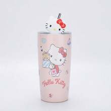 Sanrio 1 pieza Vaso con pajita de acero inoxidable de 600ml con diseño de Hello Kitty, regalo de cumpleaños para amigos