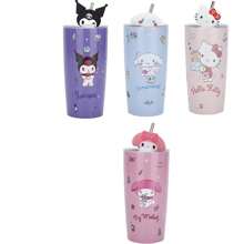 Sanrio 1 pieza Vaso con pajita de acero inoxidable de 600ml con diseño de Hello Kitty, regalo de cumpleaños para amigos