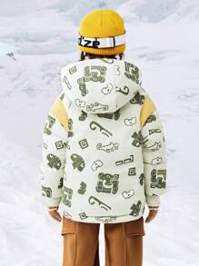 mini bala Raglan Sleeve Down Jacket For Boys And Girls Warm Winter Baby Collection - Gray Green Tone - View 2