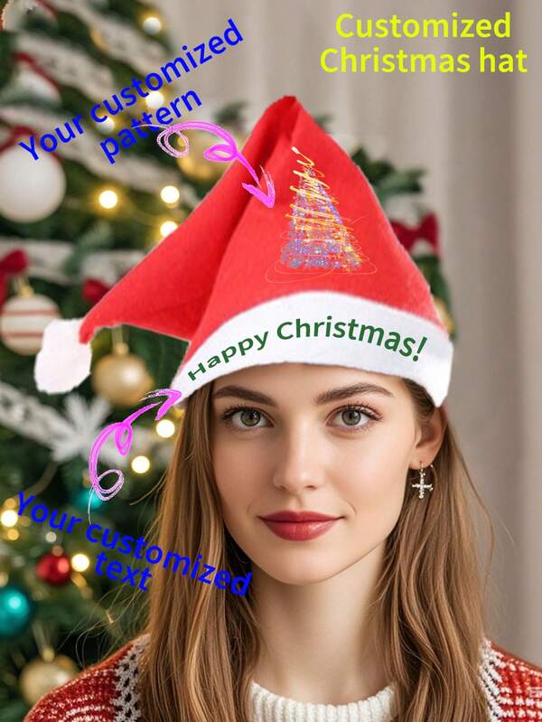 [Personalizado] Decorações de Natal requintadas, chapéus de Natal vermelhos e brancos, decorações de festa em massa, acabamento branco, chapéus de festa de Natal duráveis e laváveis à máquina, adequados para véspera de Ano Novo, Natal, bailes, eventos corporativos - acessórios para festas de fim de ano, ideais para fantasias em grupo, celebrações de fim de ano - reuniões familiares e festas temáticas