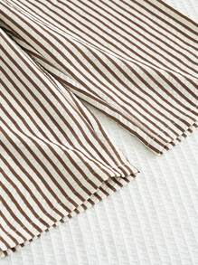 2pcs Young Girls Casual Striped Tank Top And Pants Set, Summer