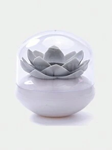 1 pieza Portadientes con diseño de flor, caja de almacenamiento de palillos de dientes con diseño de loto para el hogar