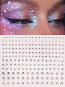 2 Buah Stiker Rhinestone 3D Berwarna-warni Multi-Butir Gaya Y2K untuk Dekorasi Wajah Wanita, Hadiah Liburan, DIY, Dekorasi Wajah untuk Pesta Festival Musik dan Acara Riasan. - MultiWarna - View 3