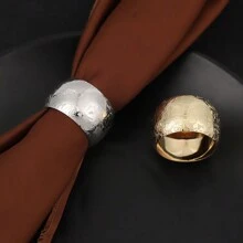 6 Stücke elegante Metall Rosen Blume Servietten Ringe, hochwertig geeignet für Hochzeitsdekoration, Geburtstag, Hotel, täglichen Gebrauch - Verschiedenfarbig - Übersicht 2