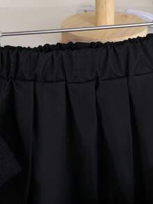 秋冬女婴时尚黑白格子夹克、黑色长袖上衣、百褶裙三件套 - 黑色 - 查看 10