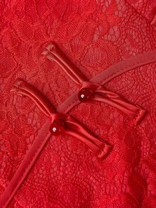 Red Chinese Style Cheongsam Qipao Improved Modern Dress - Red - View 4