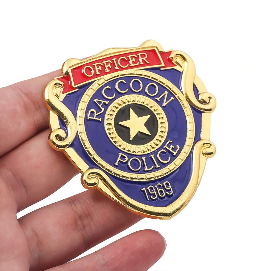 1pc Raccoon City Detective Heritage Unique Station Badge Enamel Brooch Pin, Suitable For Men Party Outfit Gift - Style 2 - View 1
