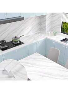 Wallpaper Kitchen Stickers Glossy Washable Marble Ice 3 Meter X 60cm Water Resistant - 黑色 - 查看 5