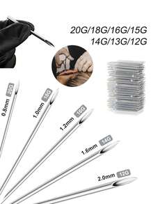 AVYRING 10 件装耳鼻穿刺针身体穿刺针纹身用品各种人体艺术穿刺针工具非酒精垫 - 彩色 - 查看 1